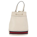 GUCCI Sherry Line GG Marmont Tasche Leder 2-Wege Weiß Gold 610846 Auth 166430-2