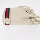 GUCCI Sherry Line GG Marmont Tasche Leder 2-Wege Weiß Gold 610846 Auth 166430-3