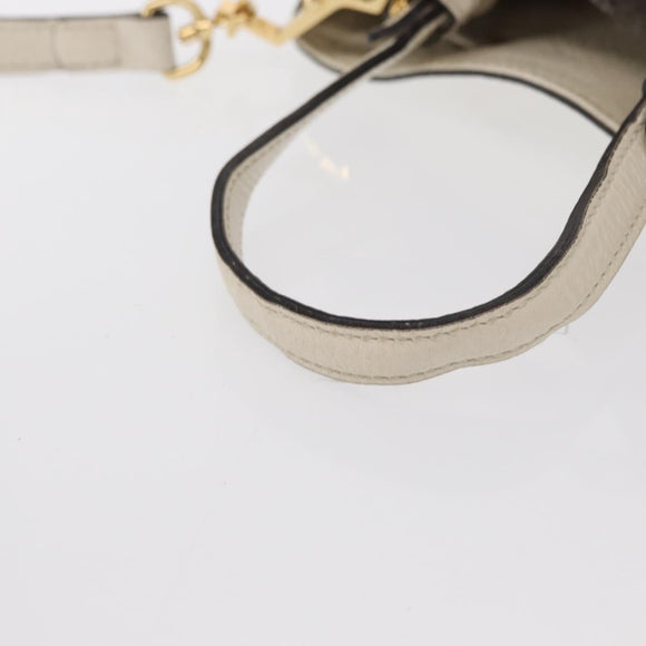 GUCCI Sherry Line GG Marmont Tasche Leder 2-Wege Weiß Gold 610846 Auth 166430