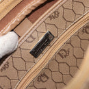 Christian Dior Honeycomb Canvas Shoulder Bag PVC Beige Gold Auth 166431-16