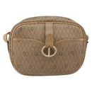 Christian Dior Honeycomb Canvas Shoulder Bag PVC Beige Gold Auth 166431-2
