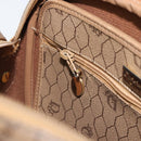 Christian Dior Honeycomb Canvas Shoulder Bag PVC Beige Gold Auth 166431-20