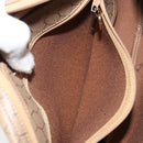 Christian Dior Honeycomb Canvas Shoulder Bag PVC Beige Gold Auth 166431-21