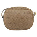Christian Dior Honeycomb Canvas Shoulder Bag PVC Beige Gold Auth 166431-3