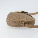 Christian Dior Honeycomb Canvas Shoulder Bag PVC Beige Gold Auth 166431-4
