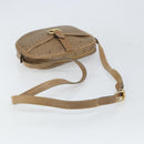 Christian Dior Honeycomb Canvas Shoulder Bag PVC Beige Gold Auth 166431-7