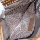 Salvatore Ferragamo Gancini Hand Bag Patent leather Brown Silver Auth 166433-22