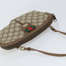 GUCCI GG Supreme Web Sherry Line Bag PVC Beige Gold 904 02 047 Auth 166437-6
