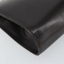 Salvatore Ferragamo Gancini Chain Shoulder Bag Leather Brown Gold Auth 166439-14