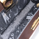 Salvatore Ferragamo Gancini Chain Shoulder Bag Leather Brown Gold Auth 166439-11