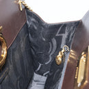Salvatore Ferragamo Gancini Chain Shoulder Bag Leather Brown Gold Auth 166439-17