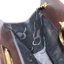 Salvatore Ferragamo Gancini Chain Shoulder Bag Leather Brown Gold Auth 166439-18