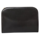 Salvatore Ferragamo Gancini Chain Shoulder Bag Leather Brown Gold Auth 166439-2