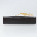 Salvatore Ferragamo Gancini Chain Shoulder Bag Leather Brown Gold Auth 166439-5