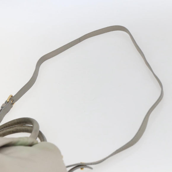 PRADA Hand Bag Nylon 2way Ivory Gold Auth 166443