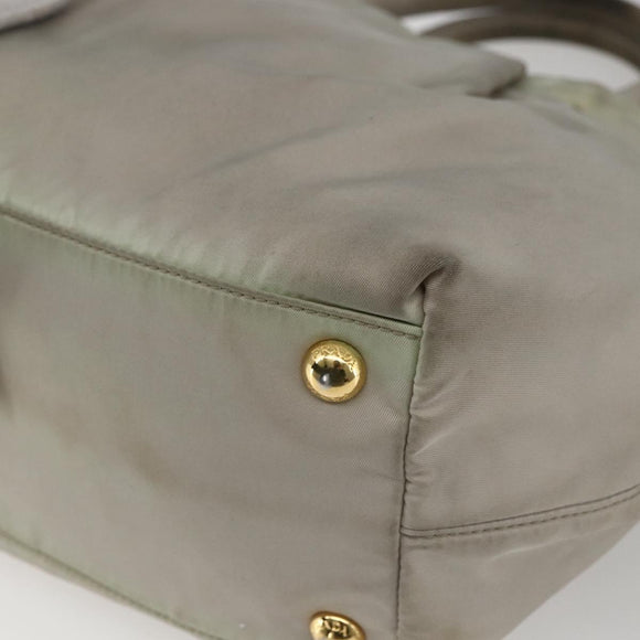 PRADA Hand Bag Nylon 2way Ivory Gold Auth 166443
