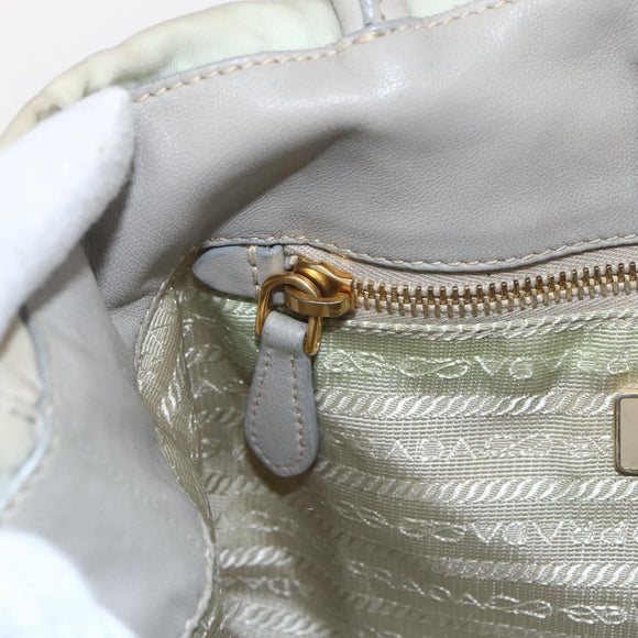 PRADA Hand Bag Nylon 2way Ivory Gold Auth 166443