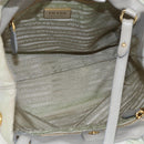 PRADA Hand Bag Nylon 2way Ivory Gold Auth 166443-10