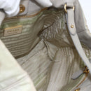 PRADA Hand Bag Nylon 2way Ivory Gold Auth 166443-21