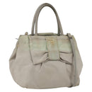 PRADA Hand Bag Nylon 2way Ivory Gold Auth 166443-1