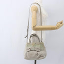 PRADA Hand Bag Nylon 2way Ivory Gold Auth 166443-25