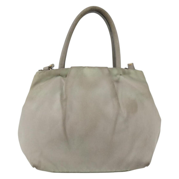 PRADA Hand Bag Nylon 2way Ivory Gold Auth 166443