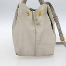 PRADA Hand Bag Nylon 2way Ivory Gold Auth 166443-3