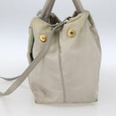 PRADA Hand Bag Nylon 2way Ivory Gold Auth 166443-4