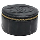 CHANEL COCO Mark Jewelry case Jewelry Box Patent Black Gold CC Auth 166447-1
