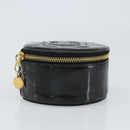 CHANEL COCO Mark Jewelry case Jewelry Box Patent Black Gold CC Auth 166447-4