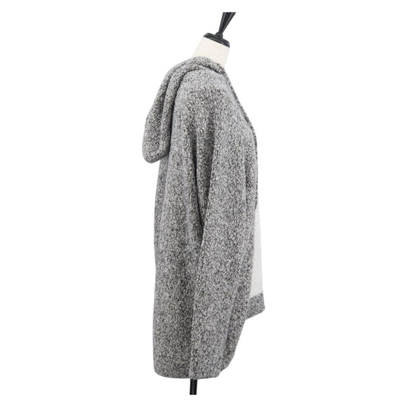 CHANEL Penguin Knit Hoodie Tweed Gray CC Auth 166450SM