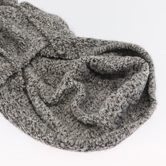 CHANEL Penguin Knit Hoodie Tweed Gray CC Auth 166450SM