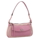 Salvatore Ferragamo Gancini Shoulder Bag Suede Pink Silver Auth 166453-1