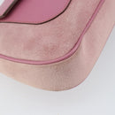 Salvatore Ferragamo Gancini Shoulder Bag Suede Pink Silver Auth 166453-11