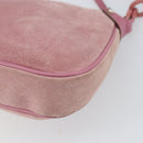 Salvatore Ferragamo Gancini Shoulder Bag Suede Pink Silver Auth 166453-12