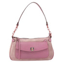 Salvatore Ferragamo Gancini Shoulder Bag Suede Pink Silver Auth 166453-2