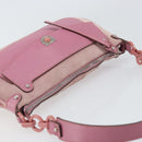 Salvatore Ferragamo Gancini Shoulder Bag Suede Pink Silver Auth 166453-6