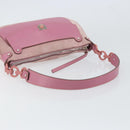 Salvatore Ferragamo Gancini Shoulder Bag Suede Pink Silver Auth 166453-7