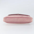 Salvatore Ferragamo Gancini Shoulder Bag Suede Pink Silver Auth 166453-9