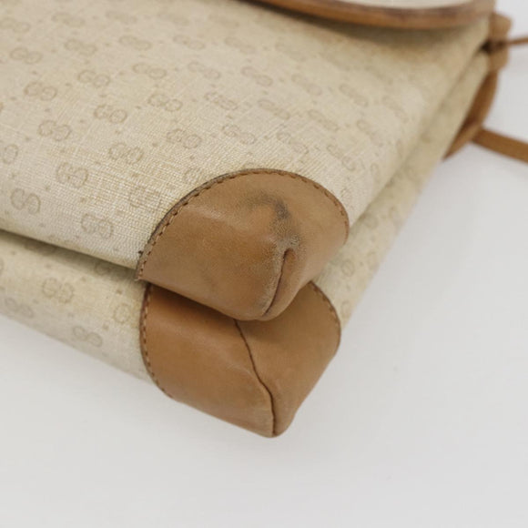 GUCCI Micro GG Supreme Shoulder Bag PVC Beige Gold 49 007 5548 Auth 166455