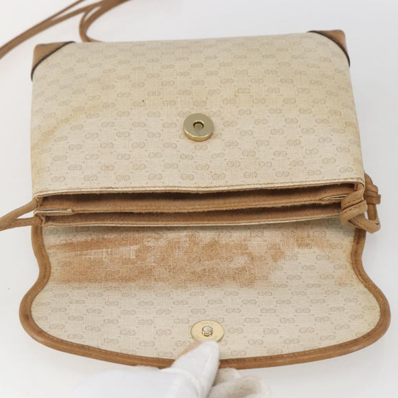 GUCCI Micro GG Supreme Shoulder Bag PVC Beige Gold 49 007 5548 Auth 166455
