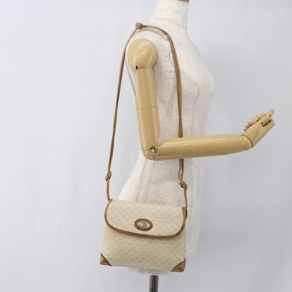 GUCCI Micro GG Supreme Shoulder Bag PVC Beige Gold 49 007 5548 Auth 166455