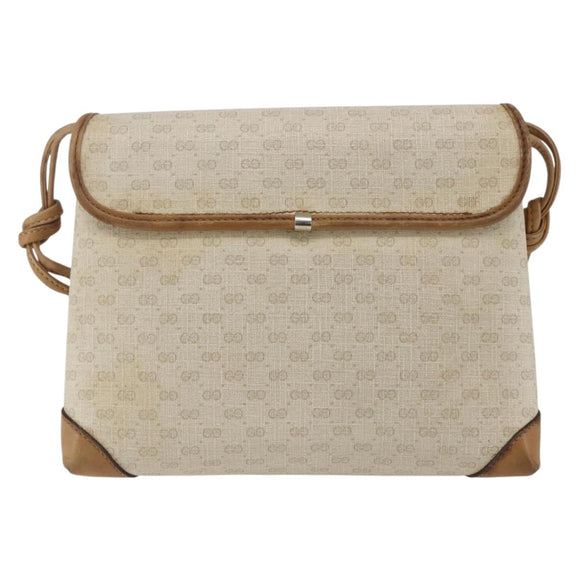 GUCCI Micro GG Supreme Shoulder Bag PVC Beige Gold 49 007 5548 Auth 166455