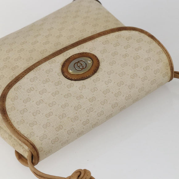 GUCCI Micro GG Supreme Shoulder Bag PVC Beige Gold 49 007 5548 Auth 166455