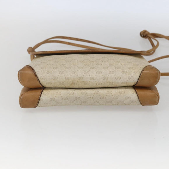 GUCCI Micro GG Supreme Shoulder Bag PVC Beige Gold 49 007 5548 Auth 166455