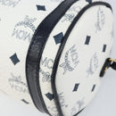MCM Vicetos Logogram Shoulder Bag PVC Leather White Gold Auth 166456-10