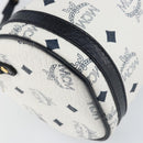 MCM Vicetos Logogram Shoulder Bag PVC Leather White Gold Auth 166456-11