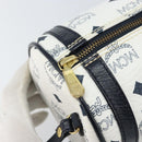 MCM Vicetos Logogram Shoulder Bag PVC Leather White Gold Auth 166456-15