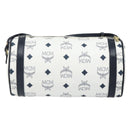 MCM Vicetos Logogram Shoulder Bag PVC Leather White Gold Auth 166456-3