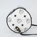 MCM Vicetos Logogram Shoulder Bag PVC Leather White Gold Auth 166456-4